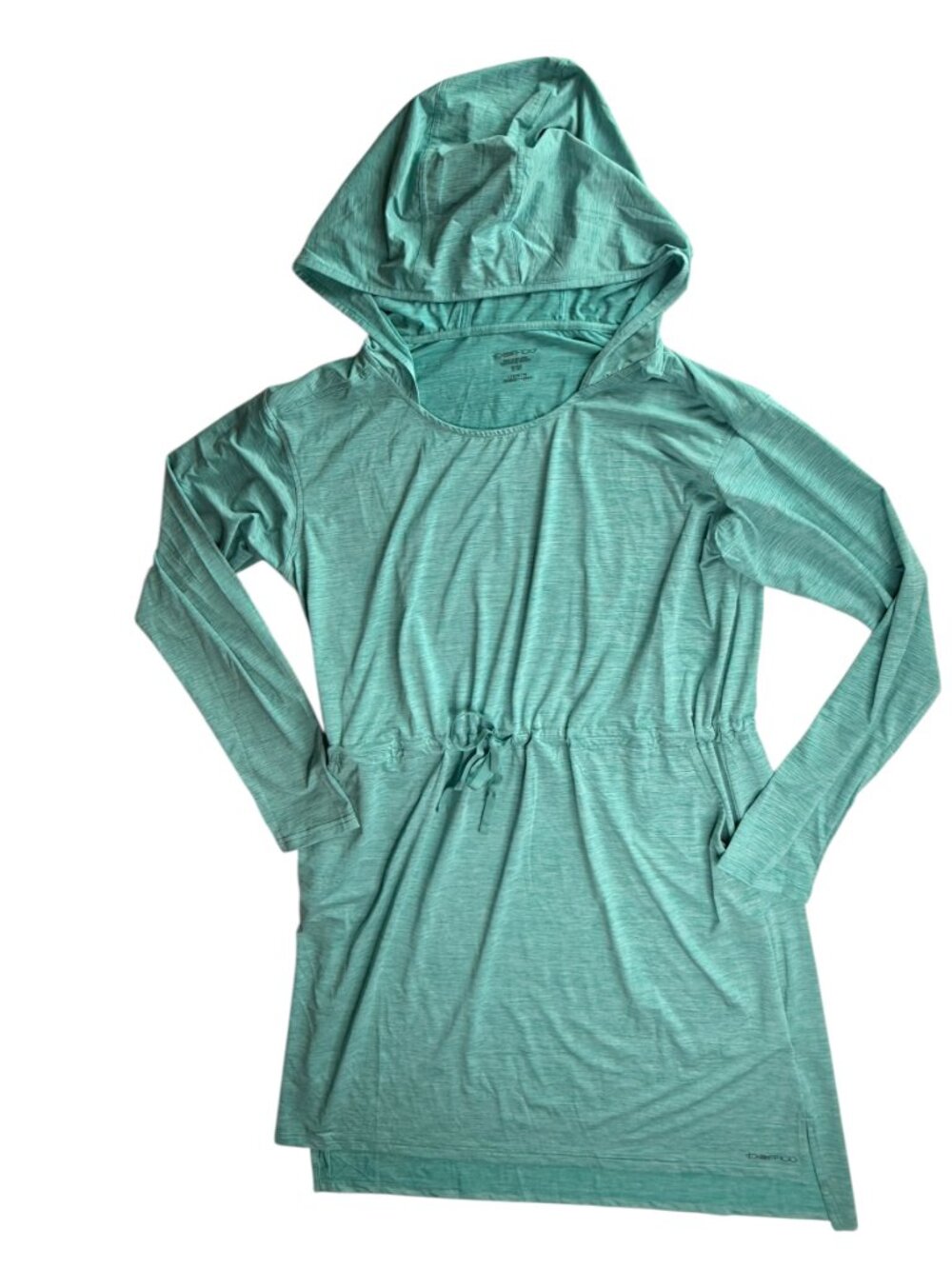 Ex Officio Beach Cover Up Hoodie Hooded Dress with Drawstring Belt Pockets L